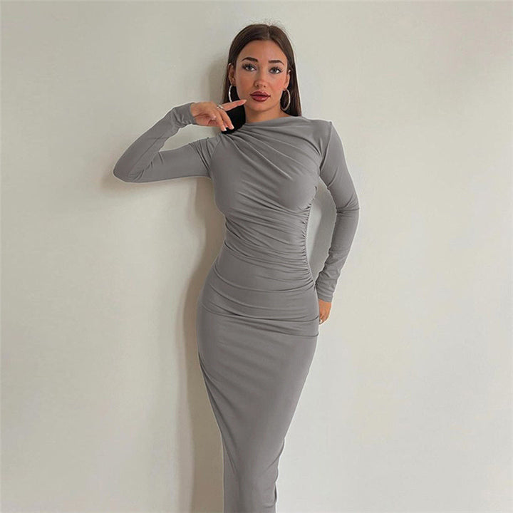 Ladies Elegant Wrap Dress with Long Sleeves and Fitted Cut Lune London