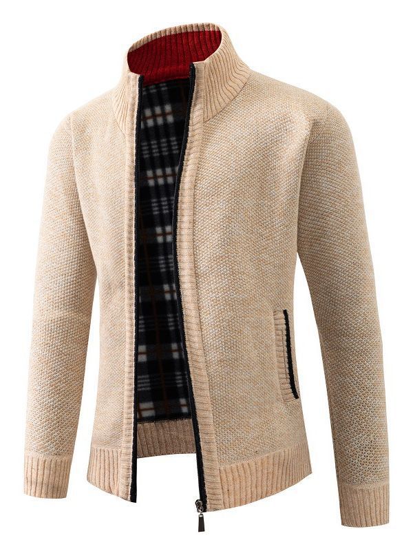 Fashion knit jacket for men with an innovative structure and a warm lining Lune London