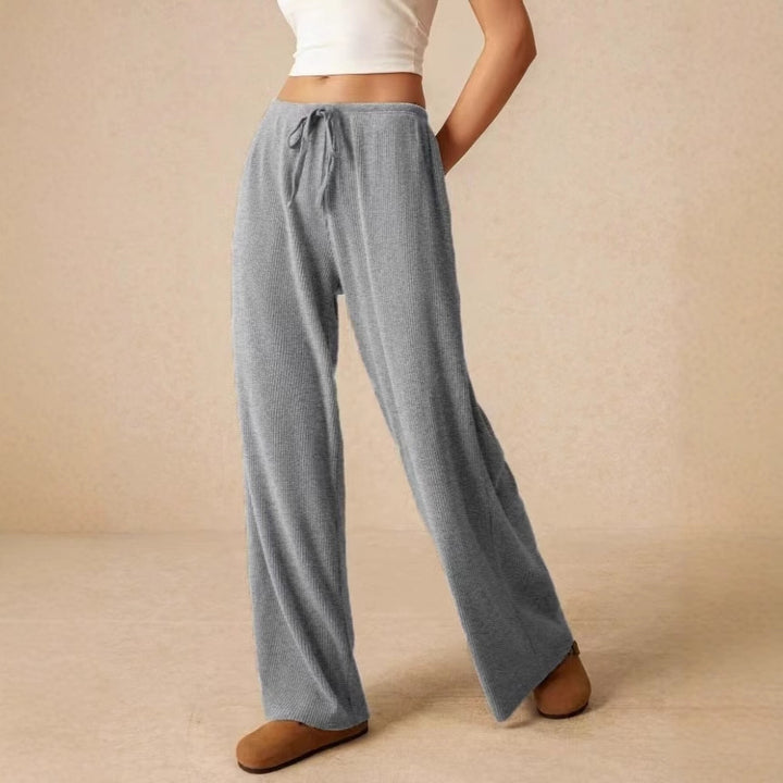 Wide ribbed trousers with drawstring Lune London