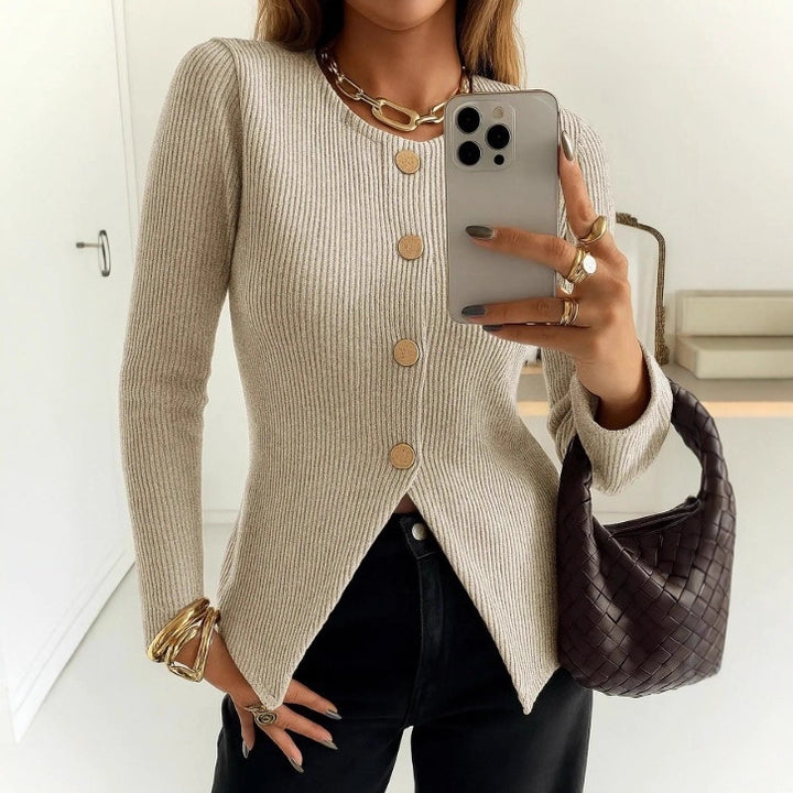 Dames élégant cardigan avec boutons décoratifs Chic & Stil