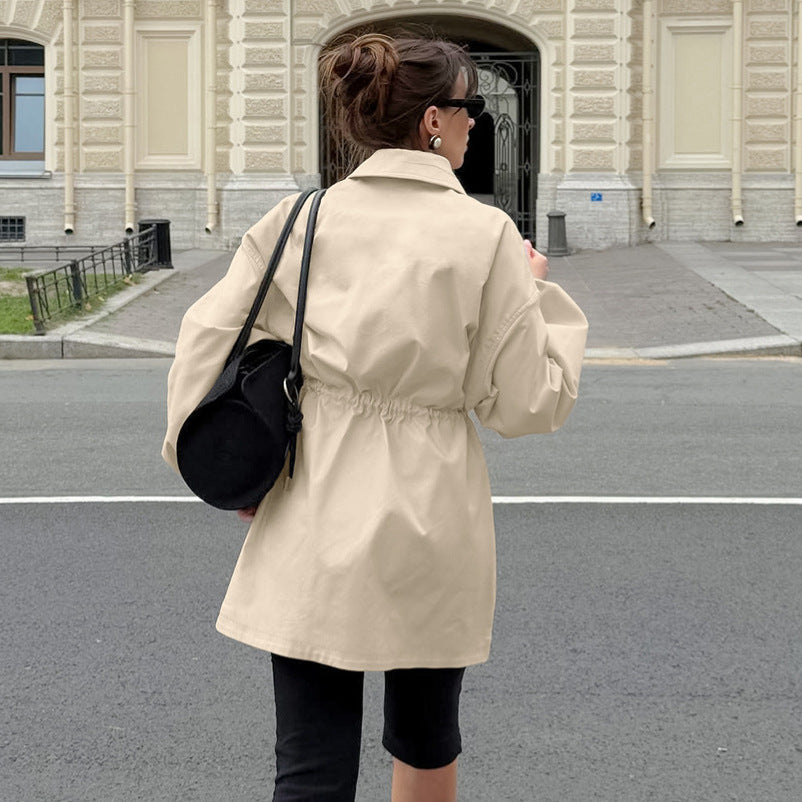 Transitional jacket for women with drawstring waist and oversized sleeves Lune London