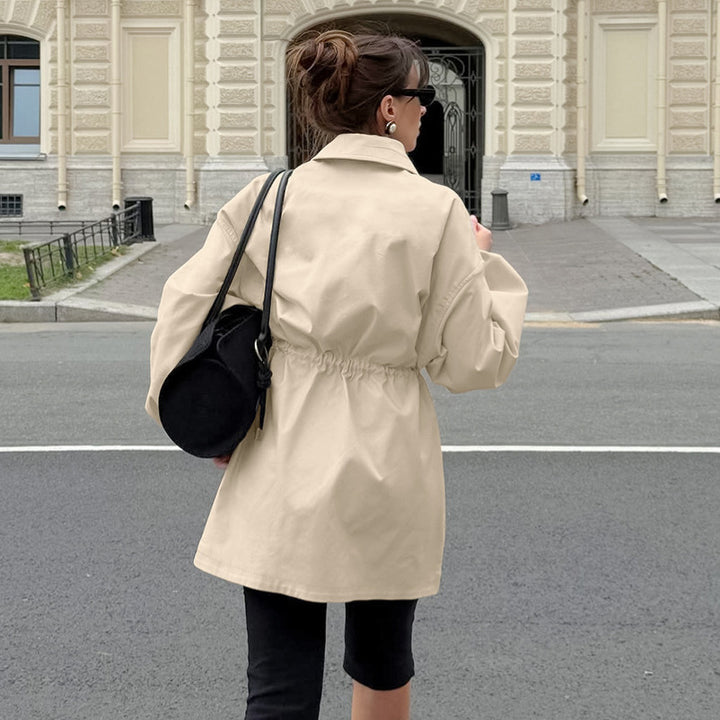 Transitional jacket for women with drawstring waist and oversized sleeves Lune London