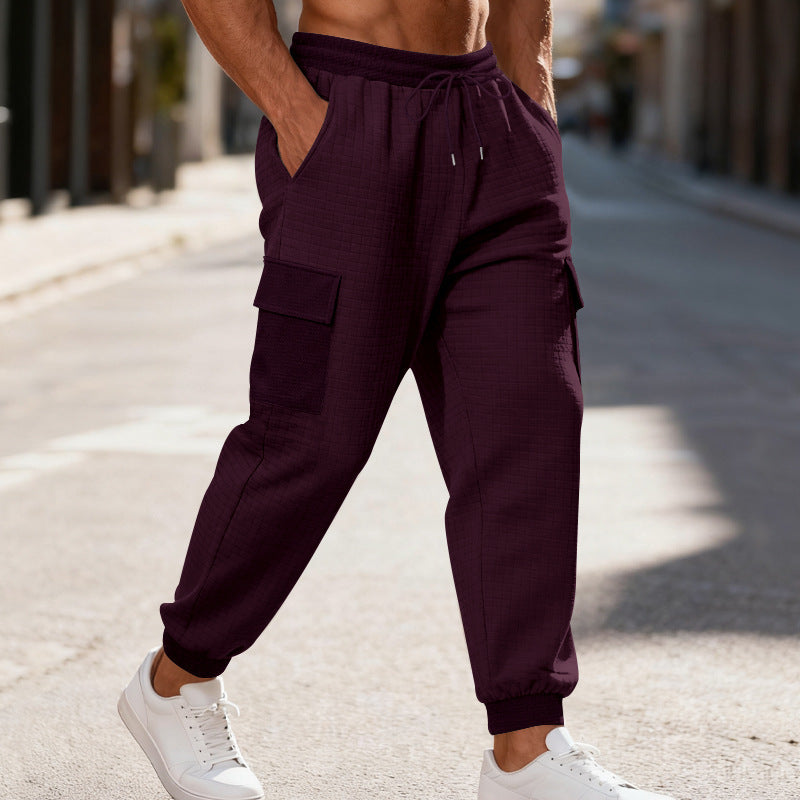 Men's Cargo Jogging Pants with Elastic Waistband and Practical Pockets Lune London