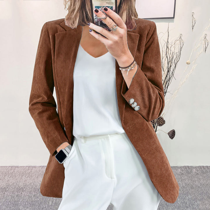 Elegant women's blazer jacket with striped pattern and modern cut Lune London