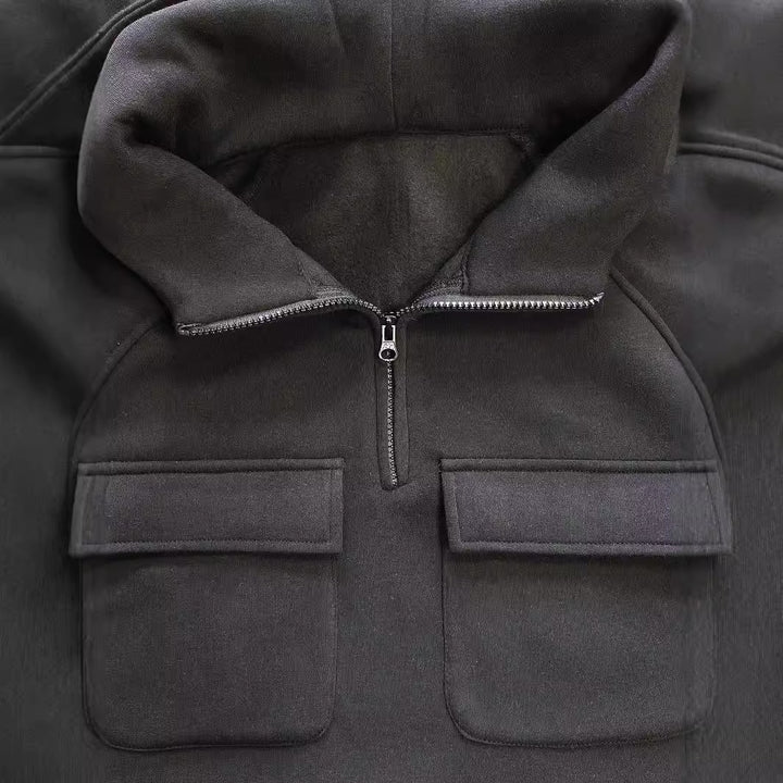 Outdoor pullover for men with practical pockets and high collar Lune London