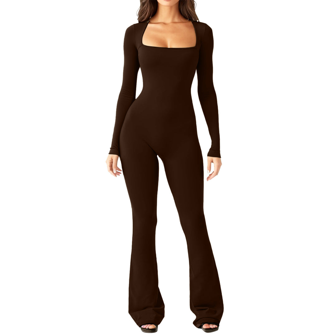 Wide leg women's bodysuit with plunging neckline Lune London