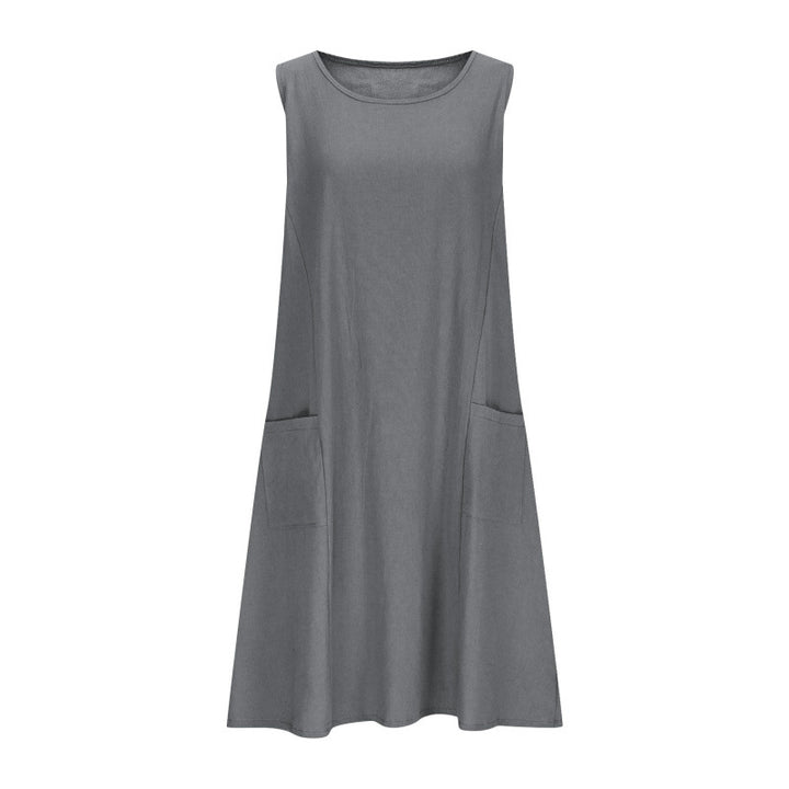 Women's Casual Sleeveless Dress with Double Pockets Lune London