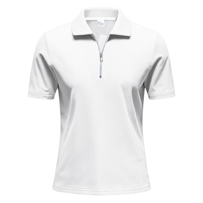 Men's short sleeve sports polo with zipper Lune London