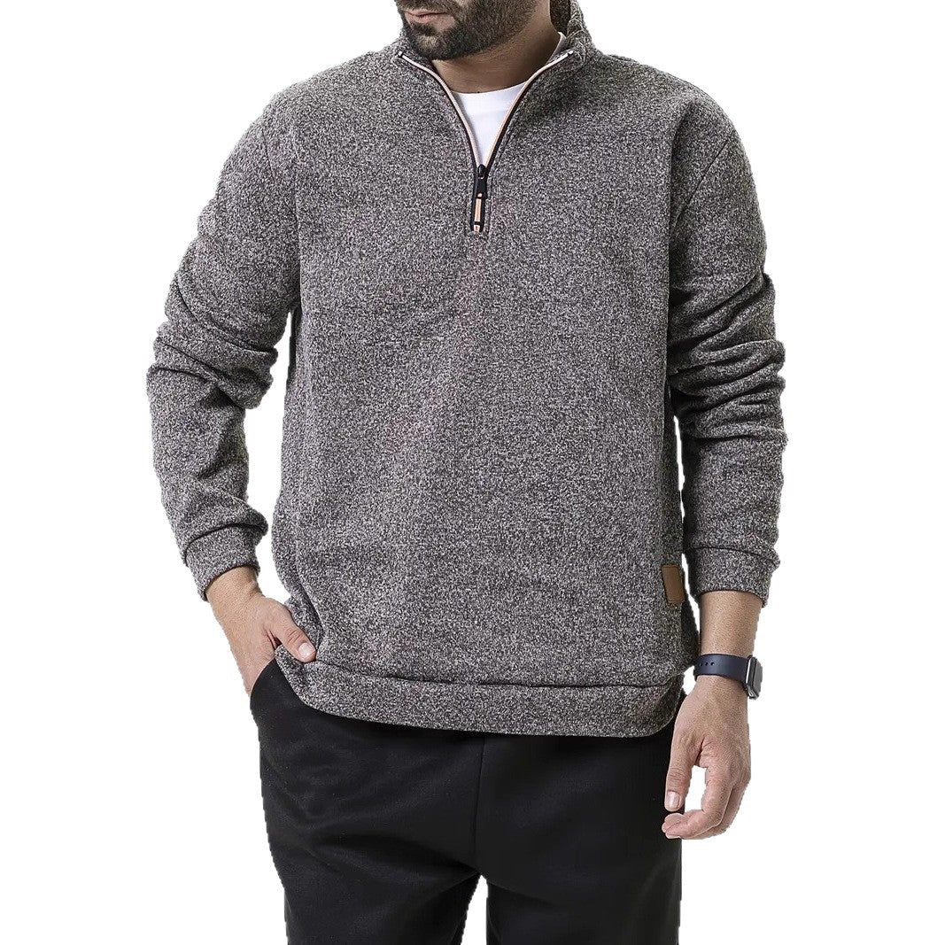 Men's fleece pullover with half zipper Lune London