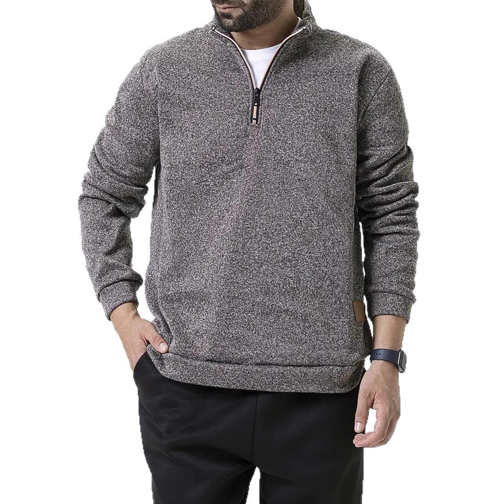 Men's fleece pullover with half zipper Lune London