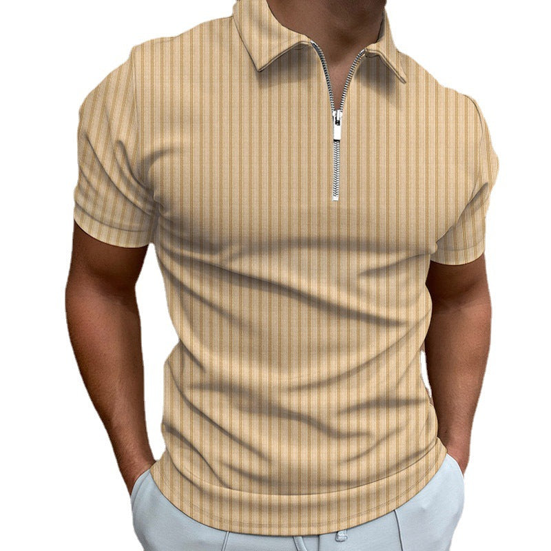 Men's polo shirt with zip collar short sleeves Lune London