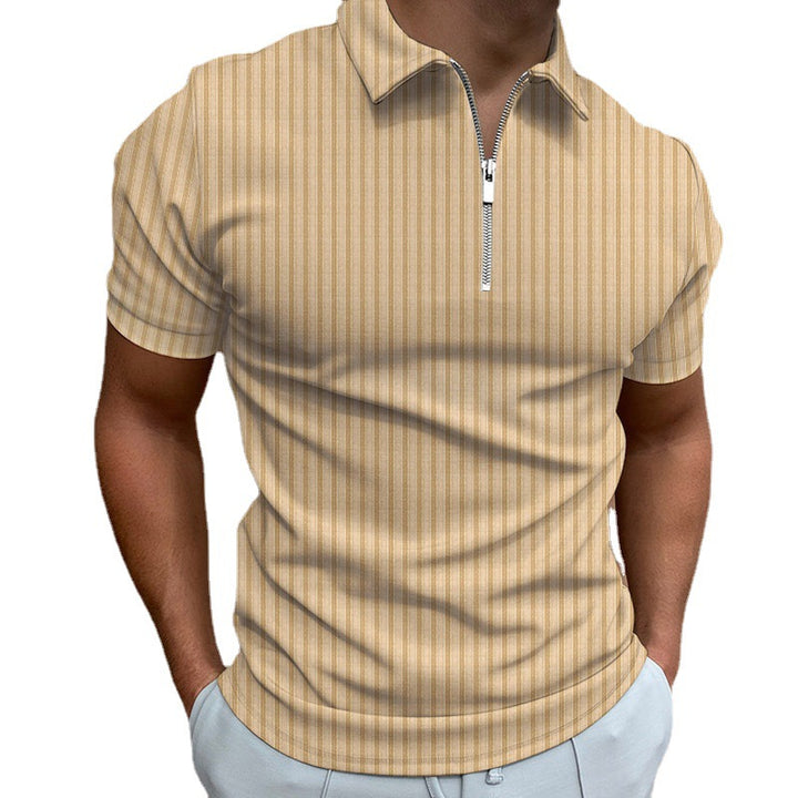 Men's polo shirt with zip collar short sleeves Lune London