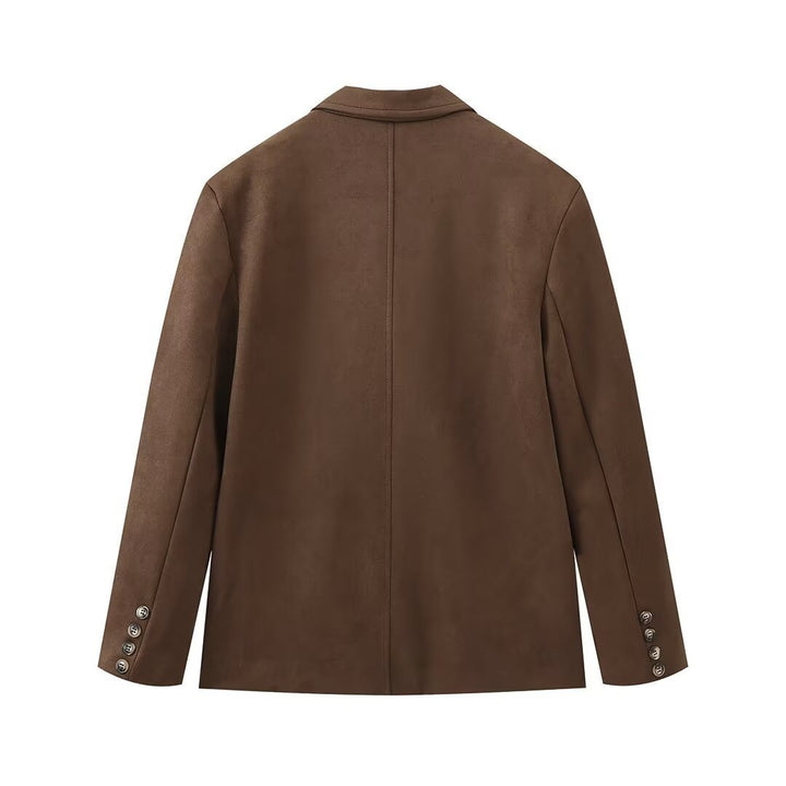 Lune London faux leather elegant jacket for women with patch pockets