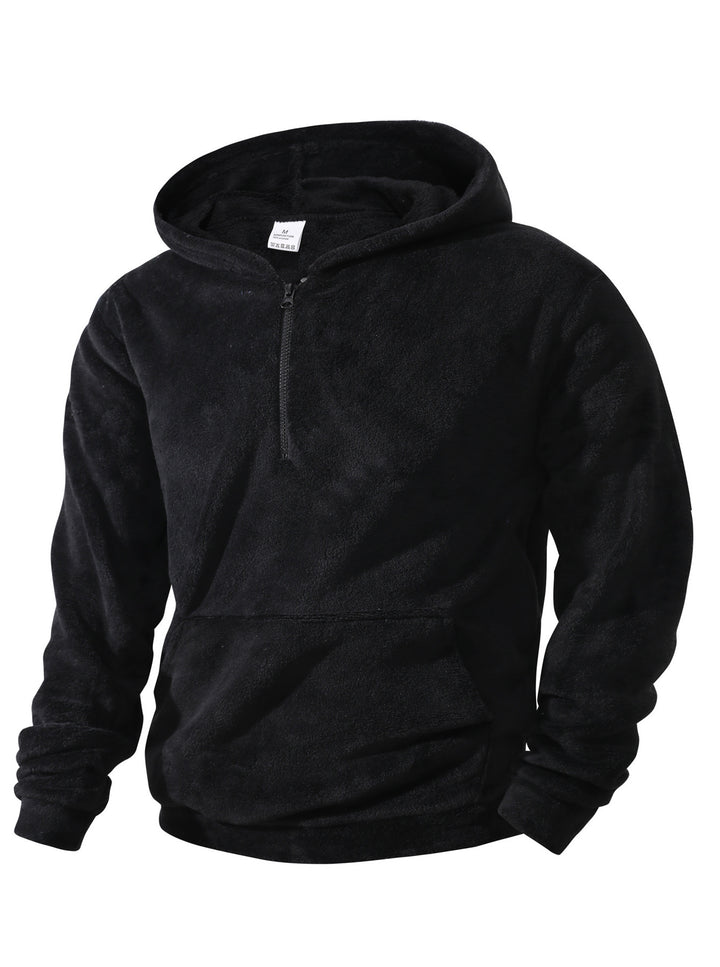 Men's Fleece Hoodie with innovative mid-length zipper Lune London