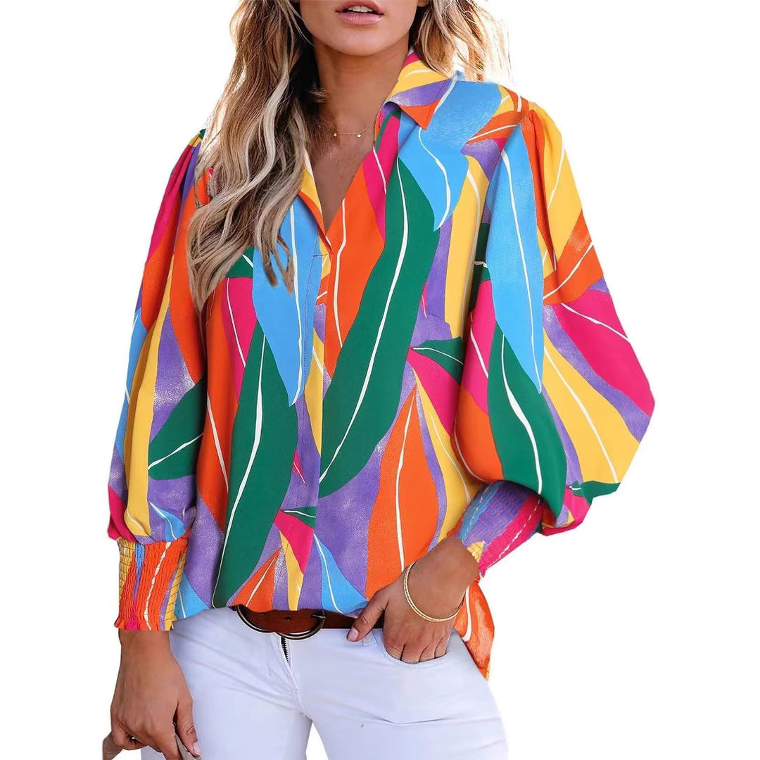 Women Floral Print Top Casual Chic Cut and Style