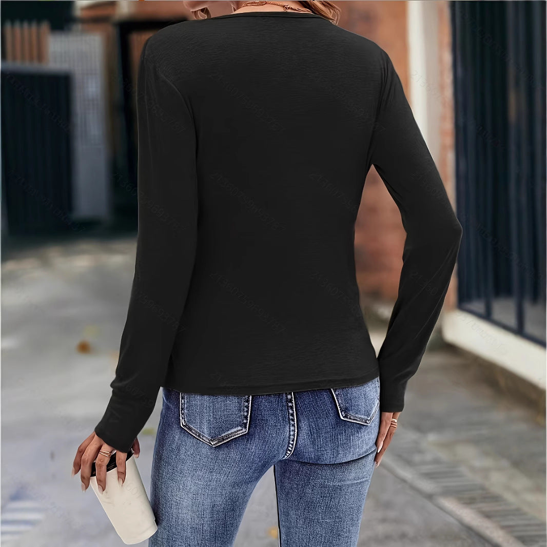 Women's wrap shirt with figure-hugging design and V-neck Lune London