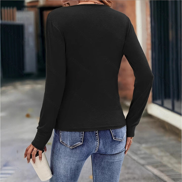 Women's wrap shirt with figure-hugging design and V-neck Lune London