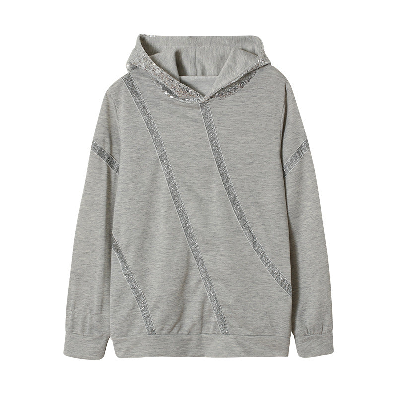 Sporty women's hoodie with glitter details Lune London