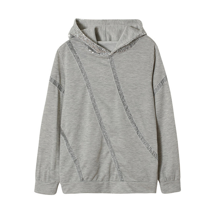 Sporty women's hoodie with glitter details Lune London
