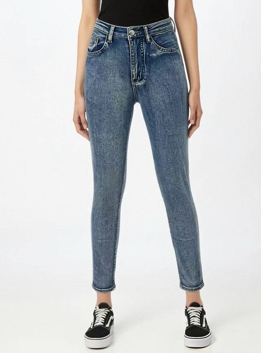 Women's Slim-Fit Jeans with modern used effect and high waist Lune London