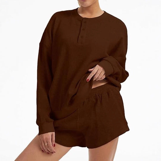 Ensemble de pull surdimensionné décontracté et de shorts Chic & Stil pour femmes