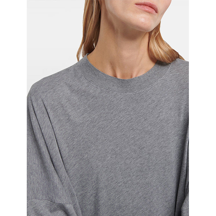 Women oversized long sleeve T-shirt with relaxed fit and wide neckline Lune London