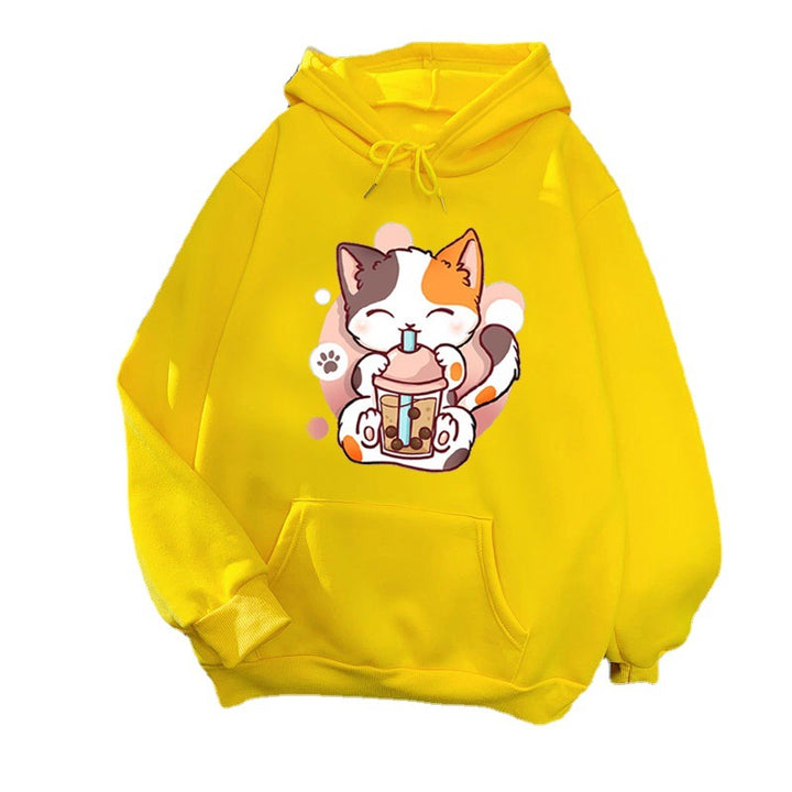 Women's hoodie with playful cat motifs Chic & Stil