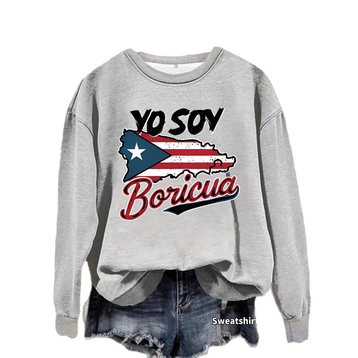Sweatshirt femme avec design créatif Porto Rico et coupe décontractée Chic & Stil