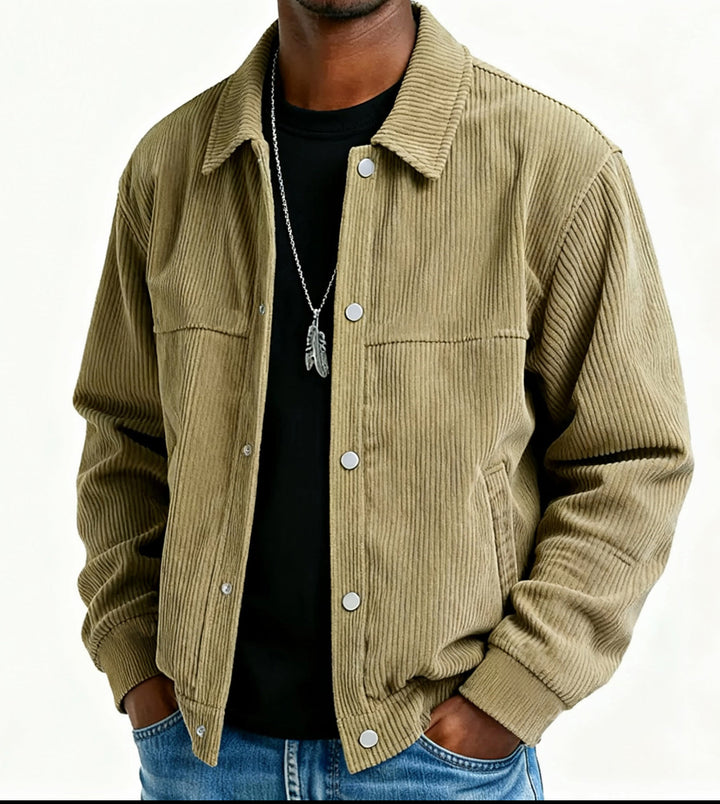 Men's cord jacket with pockets and quilted design Lune London