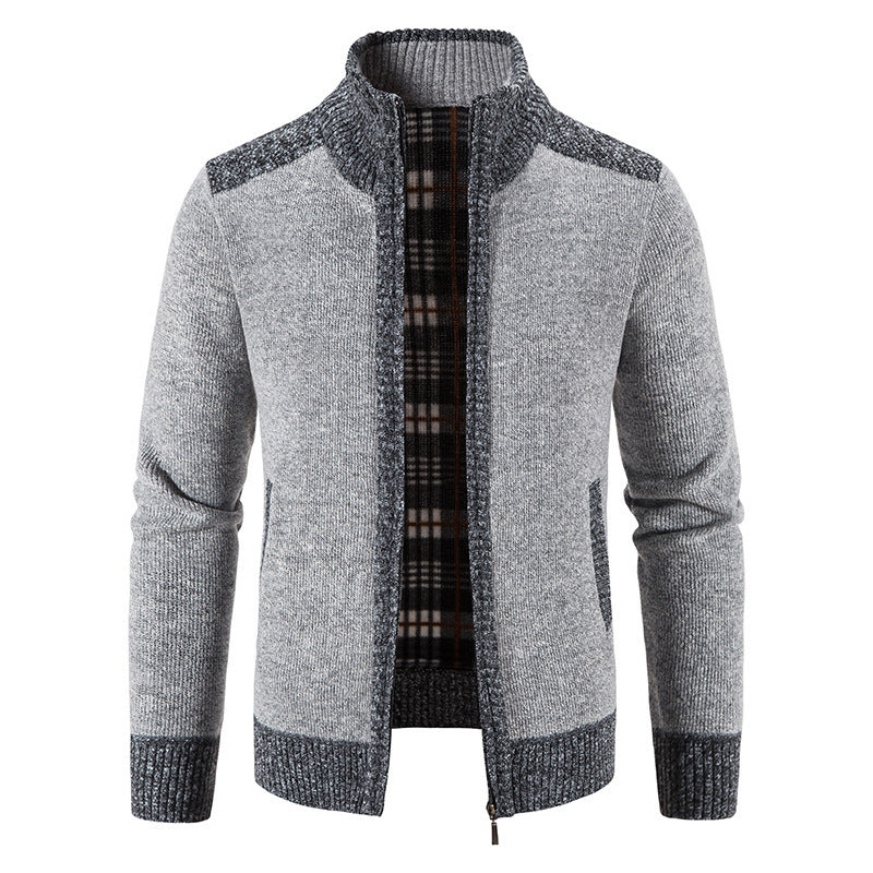Men's knitted jacket with high collar and stylish details Lune London