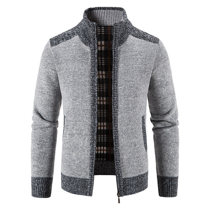 Men's knitted jacket with high collar and stylish details Lune London