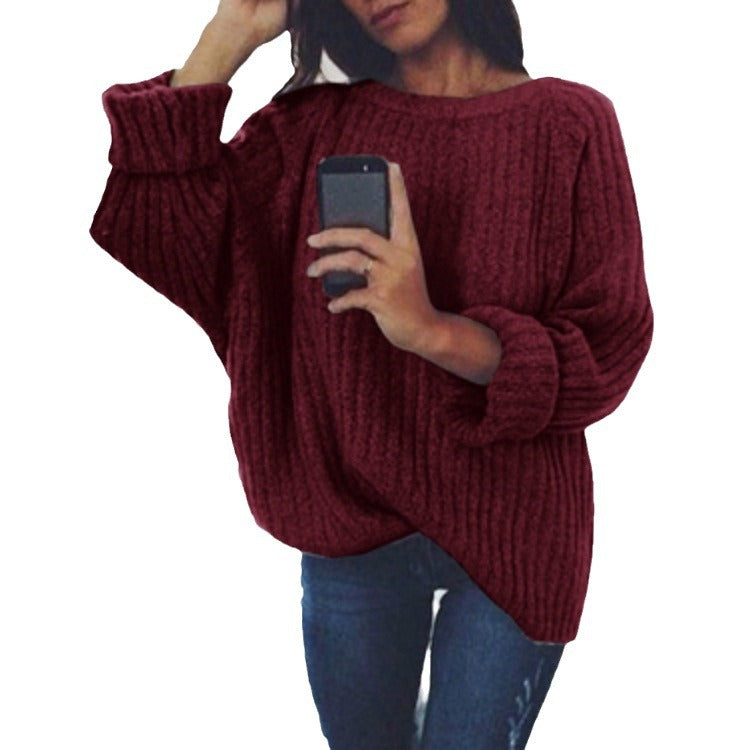Thick knit sweater for women with a relaxed silhouette and voluminous sleeves Lune London