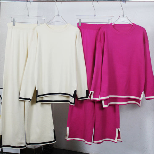 Casual knitted set for women with contrasting finishes Lune London