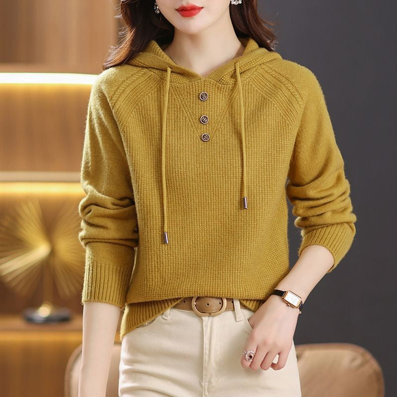 Women's hoodie with button details and relaxed fit Lune London