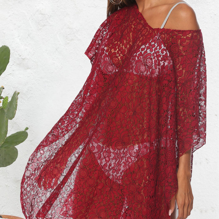 Ladies Top in Transparent Lace Chic Beach Escape and Style