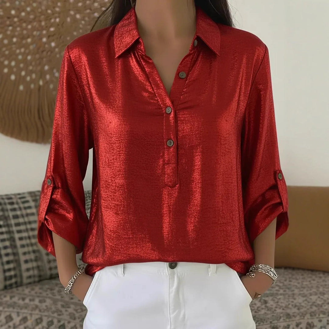 Femme élégante et étincelante chemise à manches courtes Chic & Stil