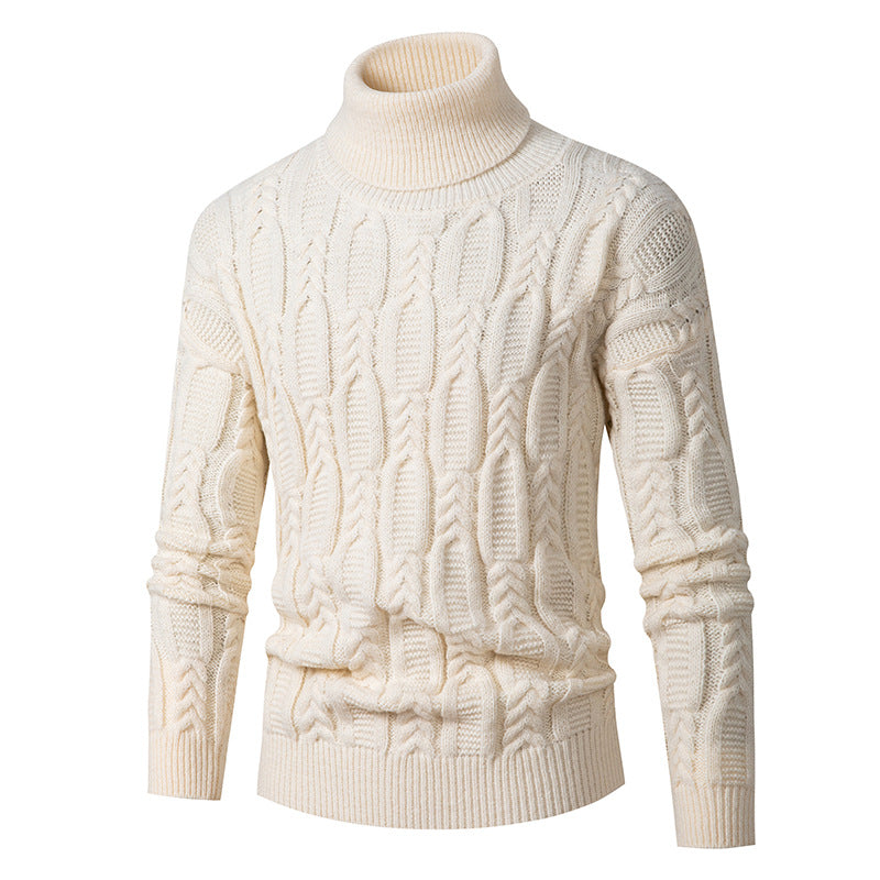 High-quality turtleneck pullover for men with embossed pattern Lune London