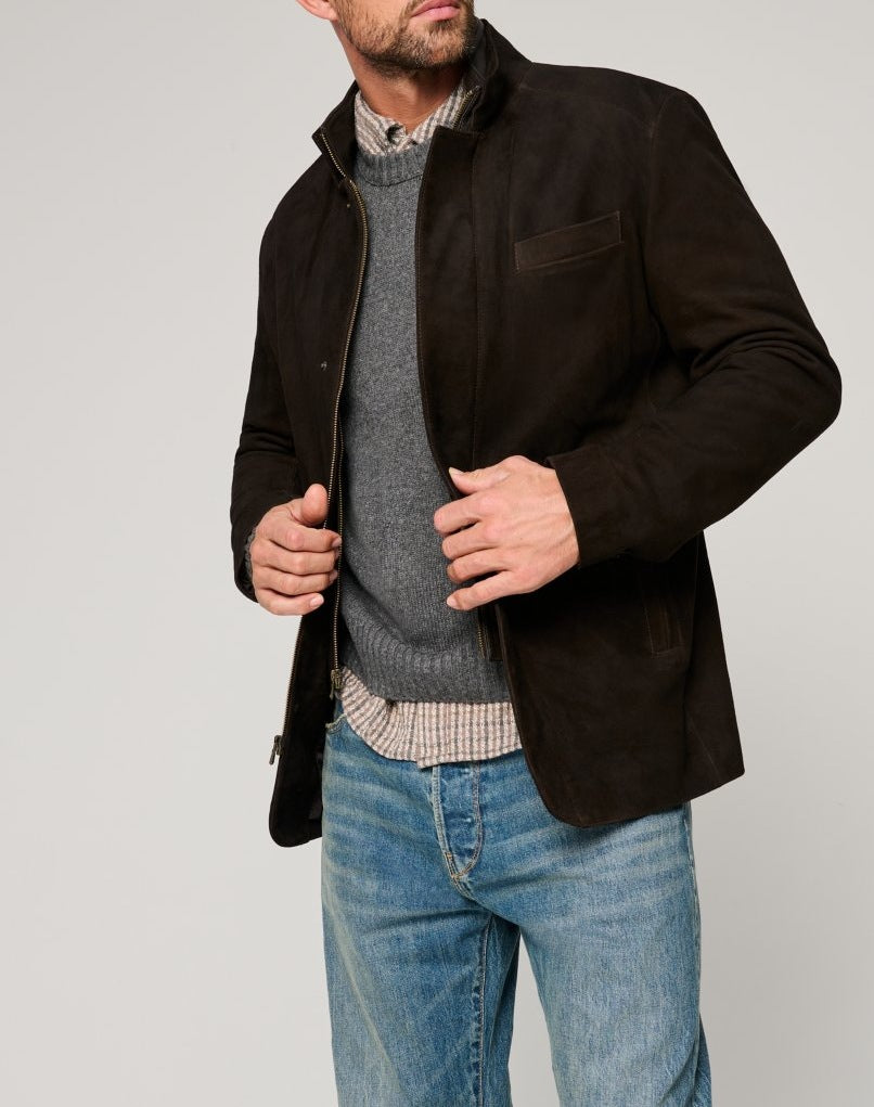Men's suede jacket with modern cut and practical pockets Lune London