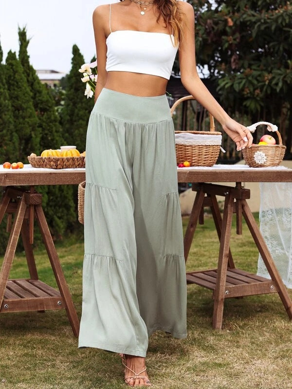 Loose summer pants for women with elastic waistband and fluid cut Lune London
