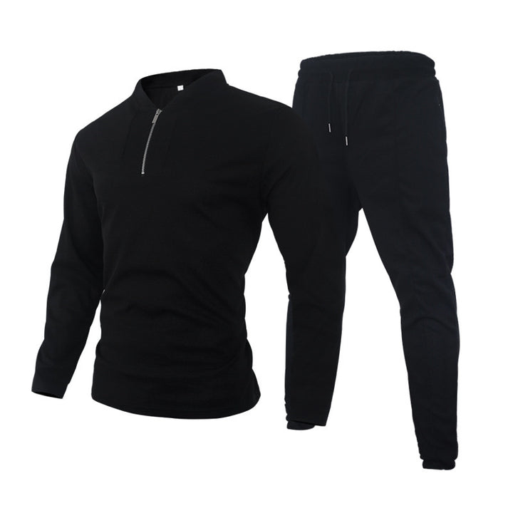 Men's Two-Piece Tracksuit with High Collar and Zipper Lune London