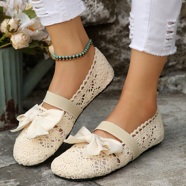 Elegant women flat ballerinas with bow detail Lune London