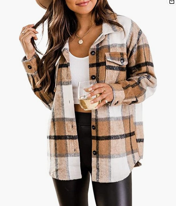 Ladies Plaid Flannel Shirt Lune London