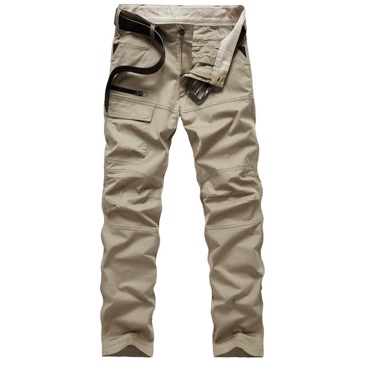 Multifunctional cargo pants for men with sturdy fabric and multiple zipped pockets Lune London