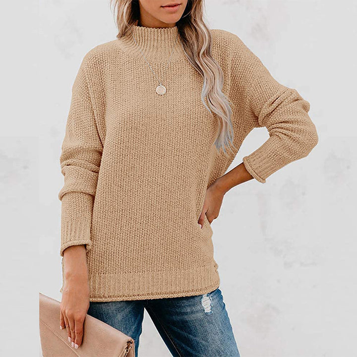 Thick knit women's sweater with a high collar and a relaxed fit Lune London