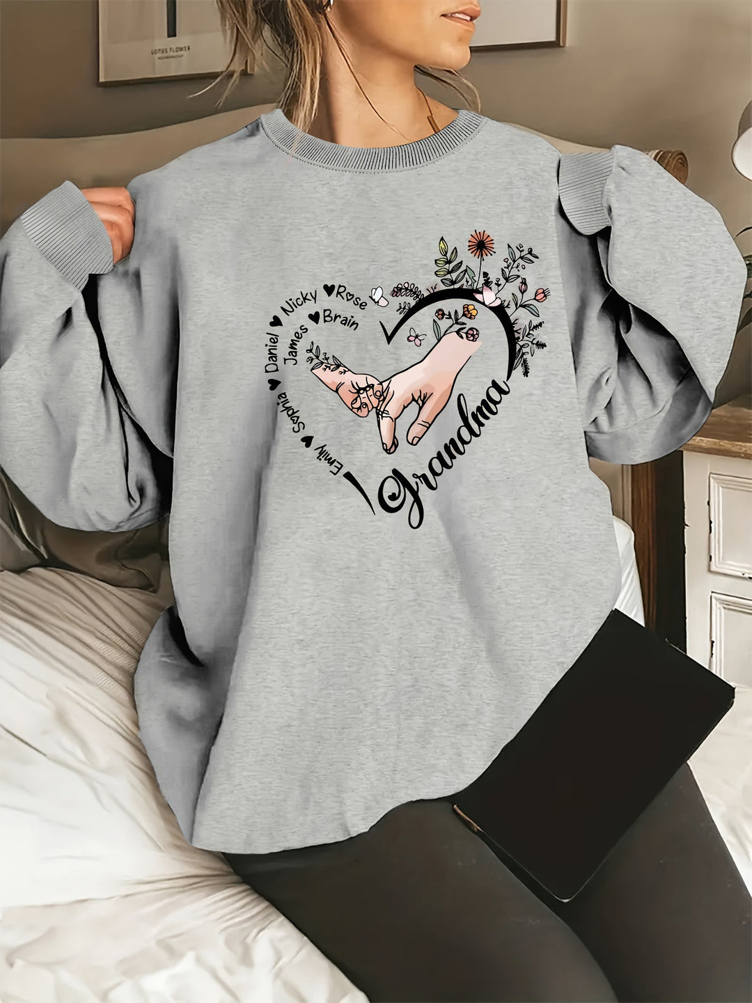 Pull décontracté féminin avec motifs floraux Chic & Stil