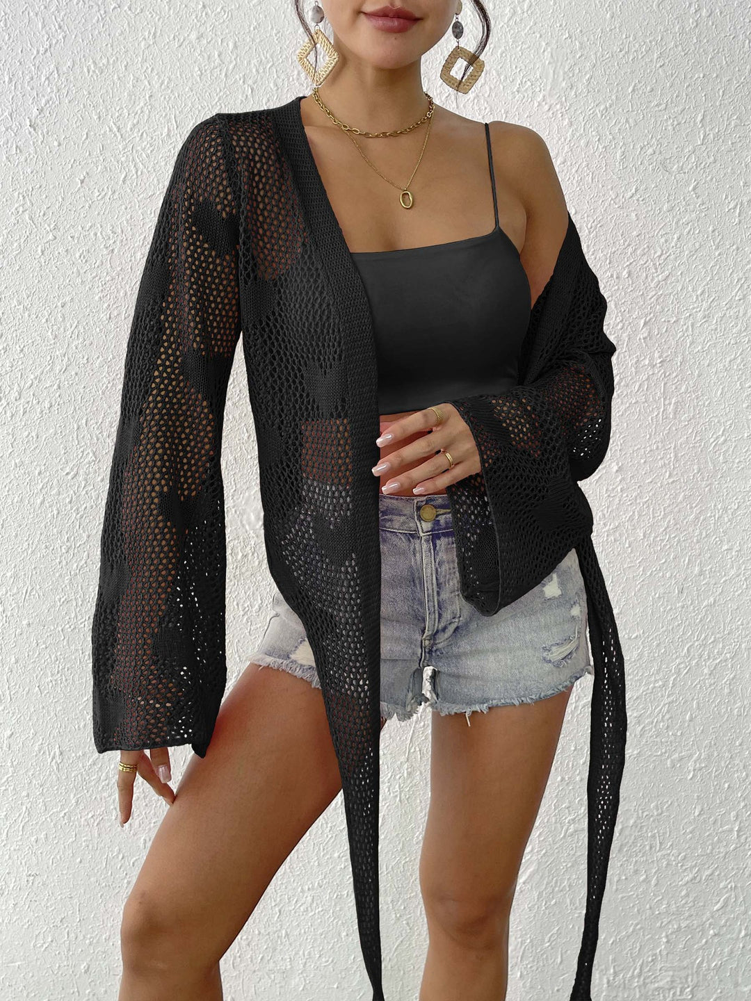 Ladies Crochet Beach Cover Cardigan Lune London