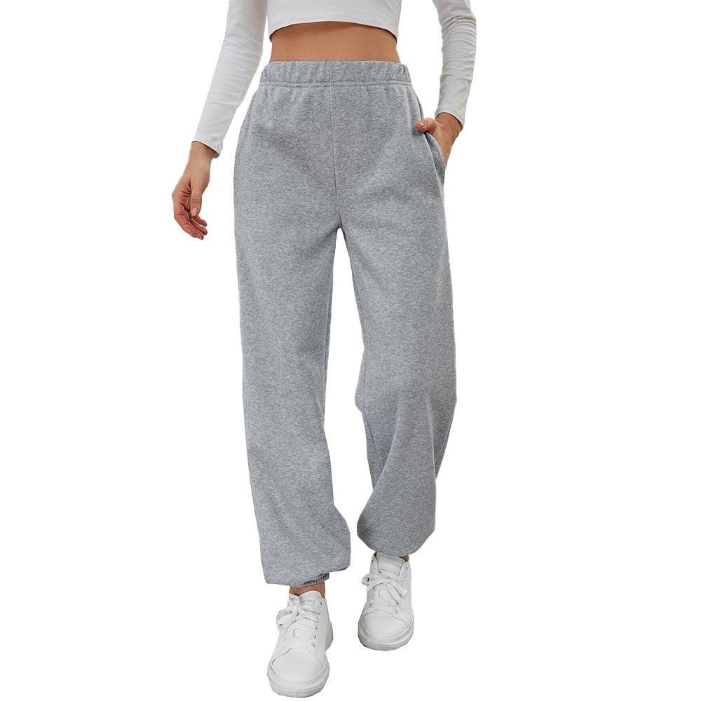 Pantalons de survêtement décontractés pour femmes avec taille élastique et poches latérales Chic & Stil
