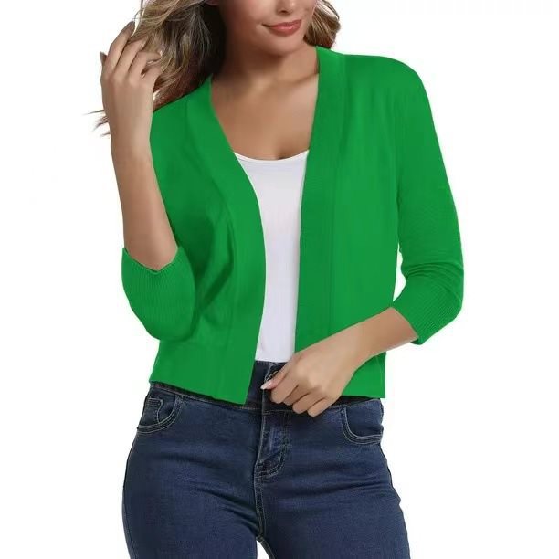 Ladies casual cardigan with open front and 3/4 sleeves Lune London