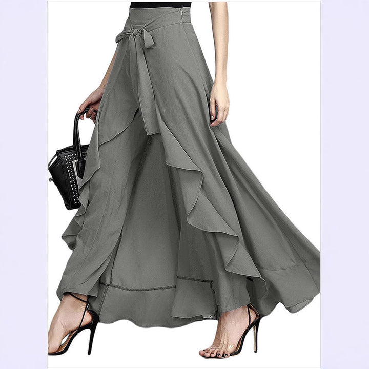 Ladies Pretty Draped Skirt With Ruffles Lune London