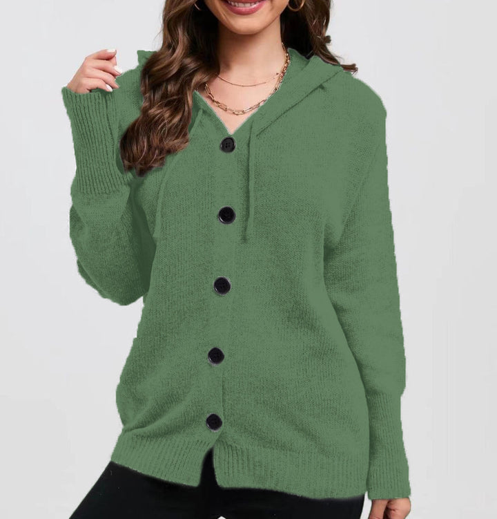 Lady hoodie cardigan with practical button details Lune London